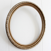 Round oil painting frame mounting i Oval picture frame photo frame champagne color frame width 7cm thickness 4cm