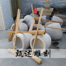 Industrial wooden hammer paint-free harmless glutinous rice cake head wooden pestle wooden hammer large hammer round-head mallet solid wood stone mortar