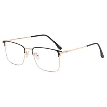 Non-magnetic titanium alloy glasses frame anti-blue Q light classic business half-frame mens optical glasses metal commuter optical glasses