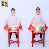 Cowhide drum big drum Chinese red majestic gong drum flat v drum dragon drum performance dance rhythm drum adult childrens music