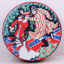 Xinjiang tambourine Uyghur handmade ethnic musical instrument painted girl chasing tambourine Xinjiang hotel stage decoration drum