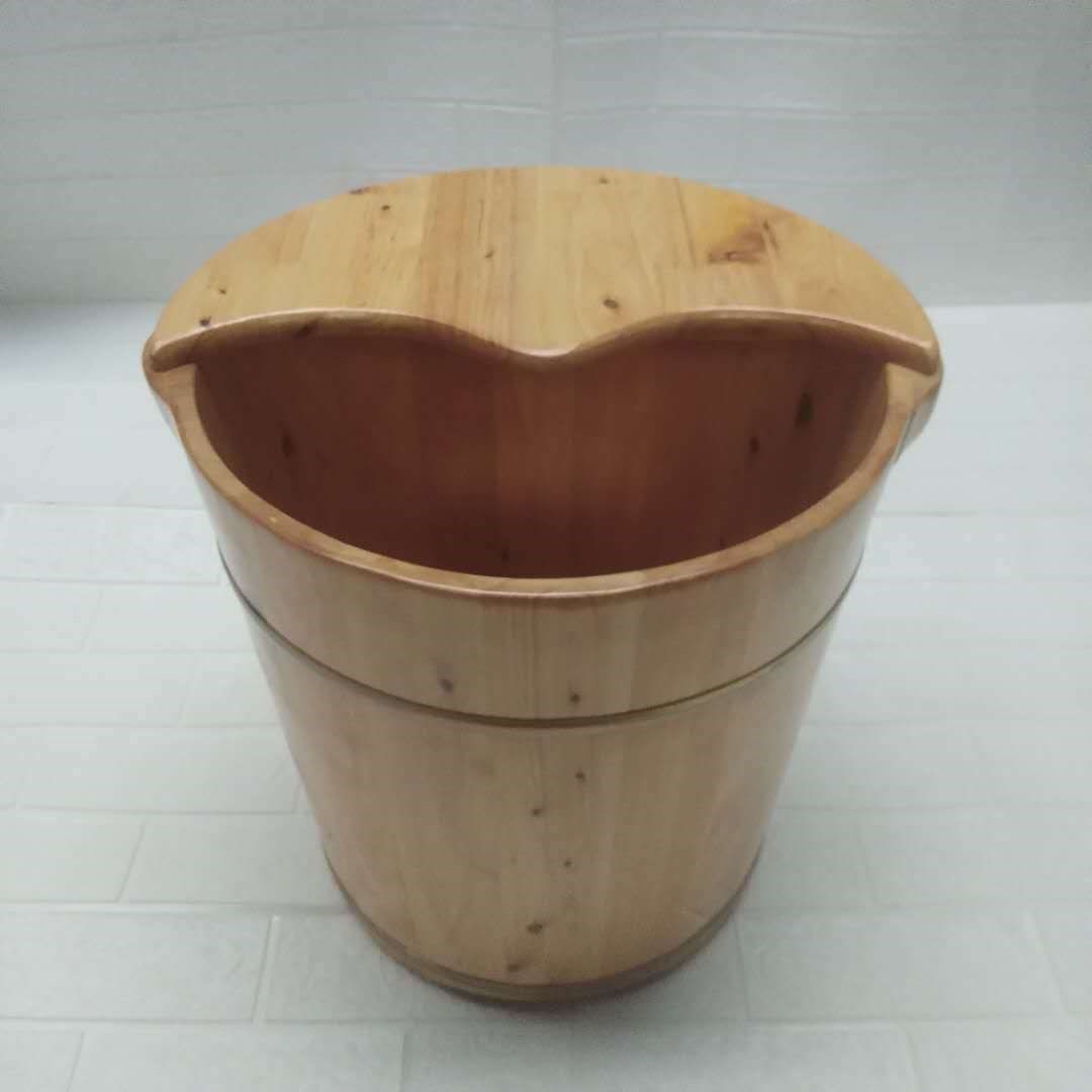 Old tree chamberwood h50 cm high wood barrel with lid thickened stool bucket foot bath barrel round side bubble foot bucket foot bath tub