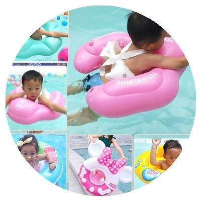 Baby swimming ring infants and young children sitting ring childrens household boys and girls 0-1-3 years old 2 little girls 6 armpits
