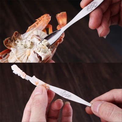 Spot 304 stainless steel crab eating tools five-piece set hairy crab scissors crab claw clip spring crab scissors peeling shrimp scissors