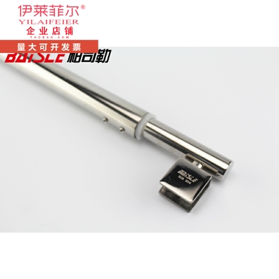 Glass diagonal support rod stainless steel accessories bathroom room bathroom head support 304 fixed clip shower retractable pull rod flat