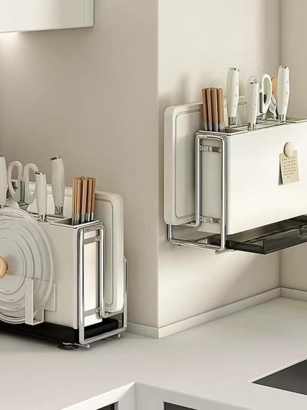 Multifunctional kitchen chopstick cage integrated chopping board knife storage rack kitchen knife rack storage rack countertop cutting board rack