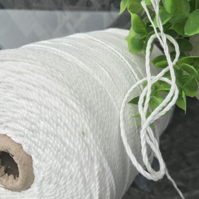 Large Chemical Fiber Cotton Rope Bleached White Snakeskin Bag Sealing Rope Braided Polyester Yarn Pure Polyester Yarn Sealing Line