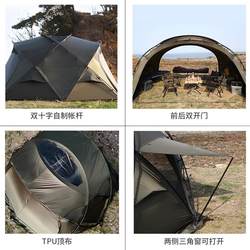 공장 캠핑 필드 야외 텐트 대형 자외선 차단제 TU 돔 노출 자체 작동 방풍 P 비 모양의 수직 1515665 공