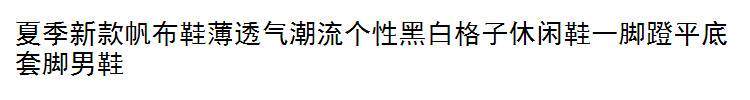 Отдых тапочки 夏季新款帆布鞋薄透气潮流个性黑白格子休闲鞋一脚蹬平底套脚男鞋