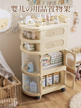 Baby products storage rack, feeding table, multi-layer baby storage cabinet, supplementary food, removable trolley, bottle storage rack
