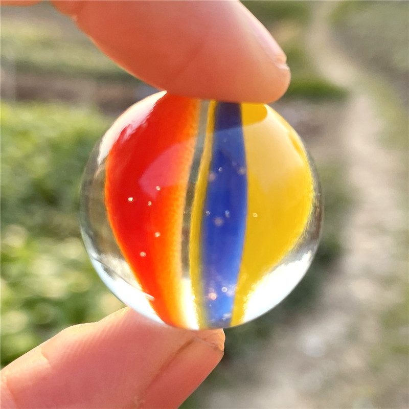 Glass Marbles 16mm 25mm Nostalgic Three-Color Glass Balls Aquarium Game Decoration Glass Marbles Wave Beads