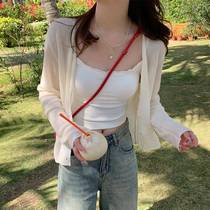 Sunscreen Sweatshirt Thin Lady Ice Silk Knit Jacket Summer Harnesses External Hitch Hooded 2024 Blouses White Air Conditioning Shirts