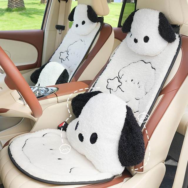 ຜູ້ຜະລິດ customized car seat cushion steamed velvet cartoon embroidered car non-slip warm seat cushion creative car seat cushion