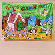 Hanging painting hanging cloth cow calendar 2021 calendar photo props decoration tapestry student dormitory room background cloth wall cloth