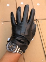 Men's and women's goatskin gloves thin velvet gloves windproof riding winter warm plus velvet riding motorcycle outdoor gloves