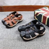 Factory leak summer men's leather head sandals outdoor tide hiking casual shoes breathable non-slip beach shoes