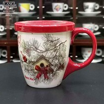 American original single LANG multi-use tea filter cup Latte milk special painted coffee set cup Christmas pine bird house coffee cup