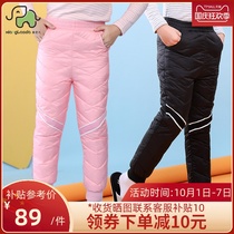 xiang lao da children liner yu sweat pants boys and girls within the wear light cotton-wadded trousers small zhong da tong autumn and winter warm leggings