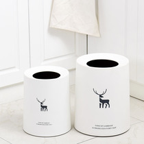 Nordic reindeer printed European creative bathroom office bedroom living room household uncovered paper basket trash can