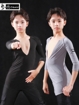 Dynasty Latin new childrens Latin dance practice clothes performance clothes boys deep V-neck dance practice clothes competition clothes