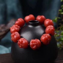 Natural Baoshan South Red Millerover Manate Tomatoes Red Hand Strings Bracelet Soulter Sculpted Smiling Face Foe Male And Female