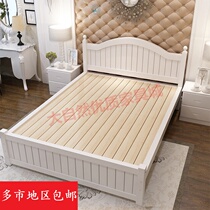 Special offer simple modern solid wood bed adult 1 8 m double bed Master Bedroom 1 21 5m single bed pine bed