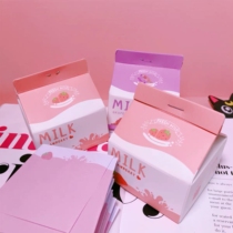 Strawberry milk book post-it note cute Korean version Bookmark notes Cheap draft paper girl heart text 