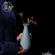 Antique Ruiku Ceramic Vase Ruchian New Chinese Flower Room Decoration Tea Table Tea Table Accessories