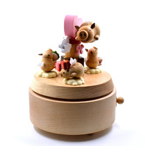 Taiwan Jeancard Music Box Flying Piggy Wooden Rotating Music Box Birthday Gift Creative Valentine's Day