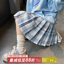 Princess Noro Princess JK Uniform Big Girl Plaid Half Body Dress 2022 Spring Dress New Teen Girl A Character 100 Pleated Umbrella Dress