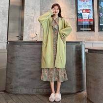 Pregnant Woman Spring Dress Dress Dress Fashion style Dress 2022 New Ocean Gas Net Red two sets out of personality Spicy Mother Tide