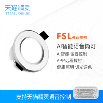 FSL Foshan lighting LED intelligent downlight Bluetooth wireless dimming toning Tmall elf AI voice barrel light