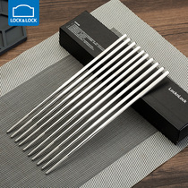 Music button 316 stainless steel round chopsticks home non-slip high temperature resistant mildew antibacterial chopsticks 10 pairs set