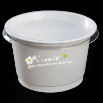 320ML disposable plastic bowl packing box thickened milk white soup porridge bowl double skin milk Soybean flower corn salad Cup