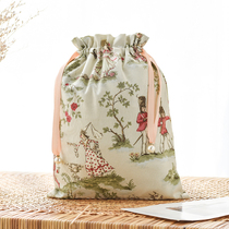 Pure cotton canvas drawstring drawstring storage bag Gift bag Underwear bag cosmetic bag Travel storage bag Underwear storage bag
