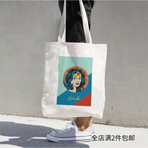 Original Design Brief TOTE BAG Xiaoqing New Canvas Bag Art Environmental Protection Shopping Bag Wonder Woman