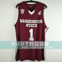 Customized No. 1 Clay Thompson Washington State University Jersey Personality embroidered basketball uniform mens sports vest