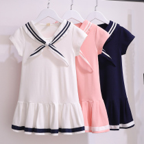 Girl doll collar dress 2021 summer academy style in big children skirt children Super foreign baby princess dress