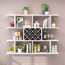 Wine rack rack wall-mounted household wine cabinet lattice diamond-shaped cross restaurant solid wood wall red wine