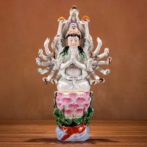 Hand Reinstrumental Ensemble 80s Sculpture Pendulum with mineral pigments handmade with hand-colored gikhands Guanyin Buddha