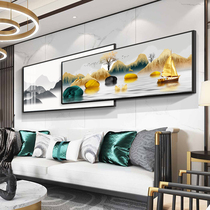 Stone to run living room decoration painting crystal porcelain painting light and luxurious sofa Behind the painting New Chinese gold Mountain Abstract superimposed painting