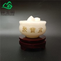 Natural White Jade cornucopia ornaments living room bogusan office decoration housewarming opening gifts