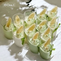 Bevel beveled straight tube mousse cup plastic one-time transparent creative cute pudding cup jelly cup hard plastic thickening
