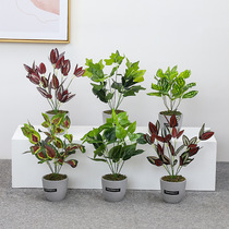 Nordic Wind Minimalist Simulation Green Planting Fake Flowers Plant Bonsai Potted Modern Living Room Interior Office Decoration Pendulum