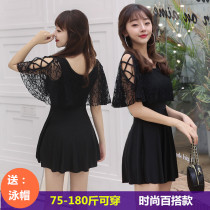 Swimsuit female ins wind cover belly thin plus size Korean ins2019 new conservative swimsuit fairy fan swimsuit female