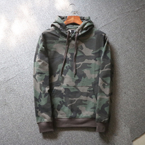 Foreign trade mens quality hard goods spring and autumn mens terry hooded camouflage loose pullover casual sweater jacket men