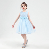 Childrens dress Princess dress girl host flower girl show birthday girl puffy gauze piano performance dress foreign atmosphere