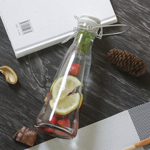 Wine bottle empty glass bottle wide mouth household with cover drink sealing cans wine bottle 500 1000ml