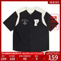 FPA American short-sleeved baseball uniform cardigan summer thin national tide brand loose jacket couples wear half-sleeved jacket men