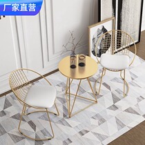 Net red modern minimalist outdoor courtyard garden balcony iron leisure chair table and chair three-piece combination